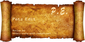 Petz Edit névjegykártya