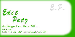 edit petz business card